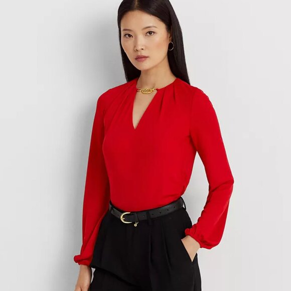 Lauren Ralph Lauren Tops - Elegant Red Women's Top